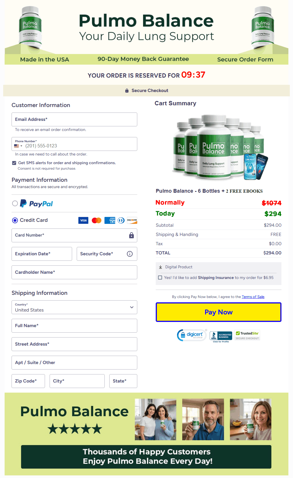 PulmoBalance -Checkout